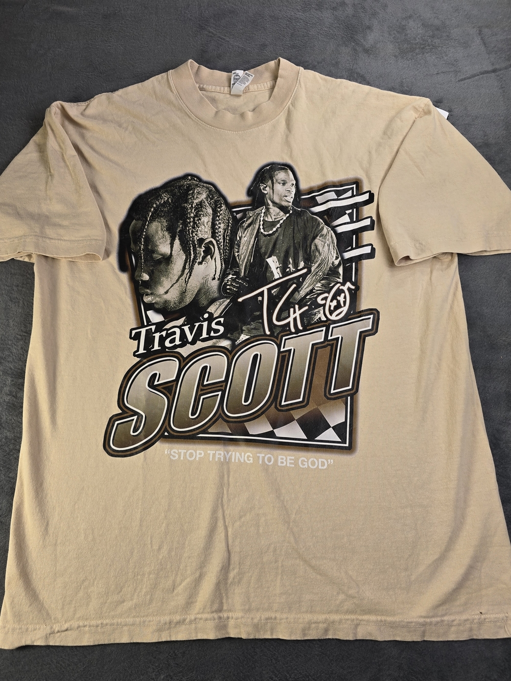 Travis Scott "Stop Trying to Be God" rap tee Large